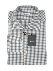 Kiton Gray Check Cotton Blend Shirt - Slim - 15.5/39 - (KT77223)