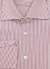 Kiton Red Striped Cotton Shirt - Slim - (KT12122327) - Parent