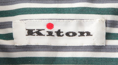 Kiton Green Striped Cotton Shirt - Slim - (KT4232211) - Parent