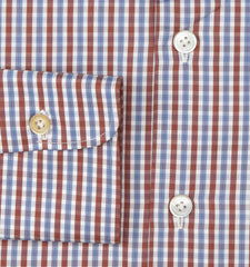 Kiton Brown Plaid Cotton Shirt - Slim - (KT06292210) - Parent