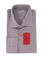 Kiton Brown Striped Cotton Shirt - Slim - 16/41 - (KT11302320)