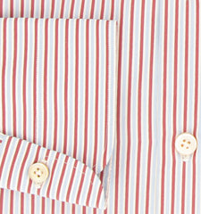 Kiton Brown Striped Cotton Shirt - Slim - (KT11302320) - Parent