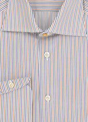 Kiton Blue Striped Cotton Shirt - Slim - (KT11302321) - Parent