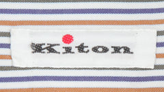 Kiton Blue Striped Cotton Shirt - Slim - (KT11302321) - Parent