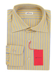 Kiton Yellow Striped Cotton Shirt - Slim - 15.75/40 - (KT210248)