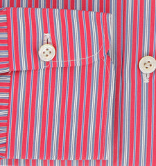 Kiton Red Striped Cotton Shirt - Slim - (KT11302323) - Parent