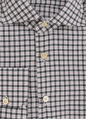 $600 Kiton Black Plaid Flannel Shirt - Slim - (KT916269) - Parent
