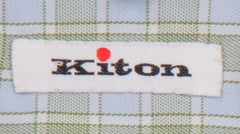 Kiton Light Green Check Cotton Shirt - Slim - (KT9122315) - Parent