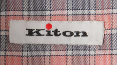 Kiton Pink Check Cotton Shirt - Slim - (KT4272212) - Parent