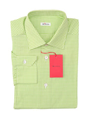 Kiton Green Micro-Check Cotton Shirt - Slim - (KT06292214) - Parent