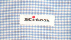 Kiton Blue Micro-Check Cotton Blend Shirt - Slim - (KT772214) - Parent