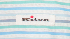 Kiton Light Blue Striped Cotton Shirt - Slim - (KT772210) - Parent