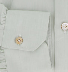 Kiton Light Green Solid Cotton Shirt - Slim - (KT1122231) - Parent