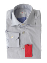 Kiton Light Blue Solid Cotton Shirt - Slim - (KT4272211) - Parent
