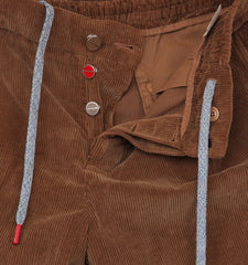 Kiton Brown Solid Cotton Blend Pants - Slim - (KT215241) - Parent