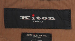 Kiton Brown Solid Cotton Blend Pants - Slim - (KT215241) - Parent
