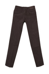 Kiton Dark Brown Solid Cotton Blend Pants - Slim - (KT215244) - Parent