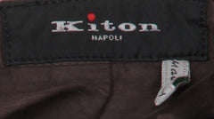 Kiton Dark Brown Solid Cotton Blend Pants - Slim - (KT215244) - Parent