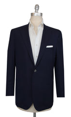 $6195 Kiton Dark Blue Wool Solid Sportcoat - 40/50 - (KT221261)