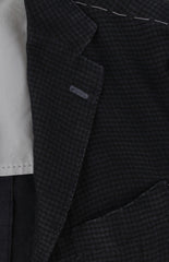 $7200 Kiton Dark Blue Cashmere Blend Micro-Check Sportcoat - (KT627243) - Parent