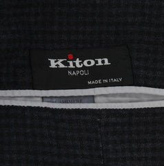 $7200 Kiton Dark Blue Cashmere Blend Micro-Check Sportcoat - (KT627243) - Parent