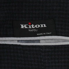 $7200 Kiton Dark Blue Cashmere Blend Micro-Check Sportcoat - (KT627243) - Parent