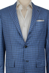 Kiton Blue Cashmere Blend Plaid Sportcoat - (KT1228231) - Parent
