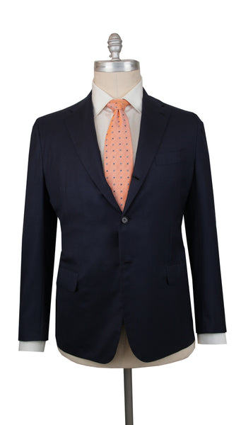 $8100 Kiton Navy Blue Wool Solid Suit - (KT319242) - Parent