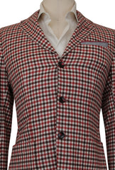 $9000 Kiton Red Cashmere Check Sportcoat - (KT627241) - Parent