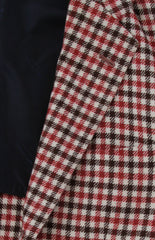 $9000 Kiton Red Cashmere Check Sportcoat - (KT627241) - Parent