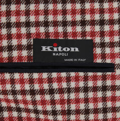 $9000 Kiton Red Cashmere Check Sportcoat - (KT627241) - Parent
