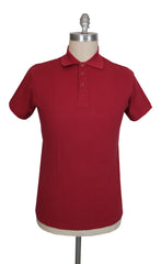 $710 Kiton Burgundy Red Solid Piqué Polo - XX Large/56 - (KT512267)