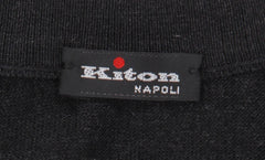 Kiton Charcoal Gray Silk V-Neck Sweater - (KT126225) - Parent