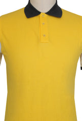 $730 Kiton Yellow Solid Piqué Polo - (KT512265) - Parent