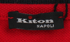 $730 Kiton Red Solid Piqué Polo - (KT512266) - Parent