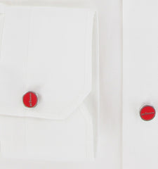 $800 Kiton White Solid Cotton Shirt - Slim - (KT4420262) - Parent