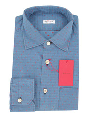 Kiton Blue Polka Dot Cotton Shirt - Slim - 15.75/40 - (KT12122329)