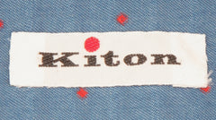 Kiton Blue Polka Dot Cotton Shirt - Slim - (KT12122329) - Parent