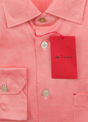 Kiton Orange Solid Cotton Shirt - Slim - (KT118228) - Parent