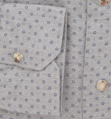 $600 Kiton Light Gray Polka Dot Cotton Shirt - Slim - (KT916266) - Parent