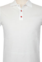 $995 Kiton White Solid Cotton Polo - (KT726251) - Parent