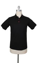 $995 Kiton Black Solid Cotton Polo - (KT726253) - Parent