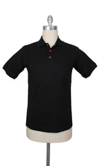 $995 Kiton Black Solid Cotton Polo - Medium/50 - (KT726253)