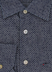 $600 Kiton Dark Blue Polka Dot Cotton Shirt - Slim - (KT9122618) - Parent