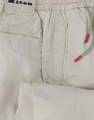 $1150 Kiton Beige Solid Cotton Blend Pants - Slim - (KT828257) - Parent