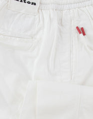 $1150 Kiton White Solid Cotton Blend Pants - Slim - (KT828259) - Parent