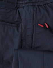 $1150 Kiton Navy Blue Solid Cotton Blend Pants - Slim - (KT828258) - Parent