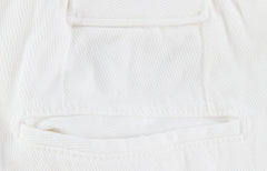 $1150 Kiton White Solid Cotton Blend Pants - Slim - (KT828254) - Parent
