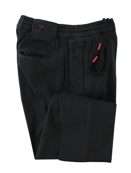 $1150 Kiton Black Solid Cotton Blend Pants - Slim - (KT828253) - Parent