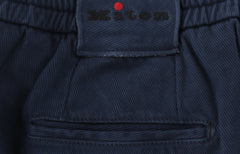 $1150 Kiton Navy Blue Solid Cotton Blend Pants - Slim - (KT828255) - Parent